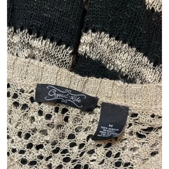 Crystal Kobe tan and black crochet sweater - Picture 2 of 4